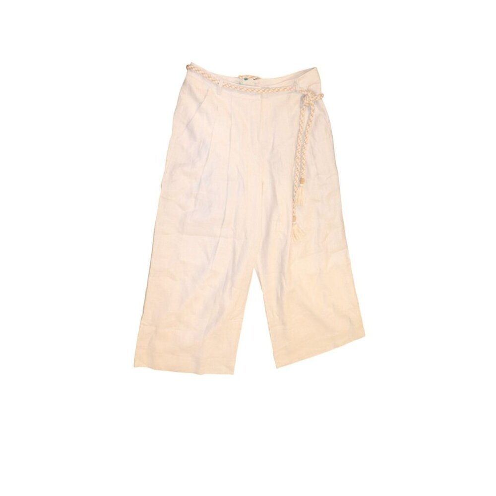 Farm Rio Linen Wide-Leg Pants With Braided Rope Belt, Large NWT - Picture 2 of 4